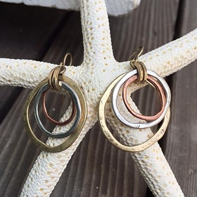 Boucles d'oreilles vintage en or et argent