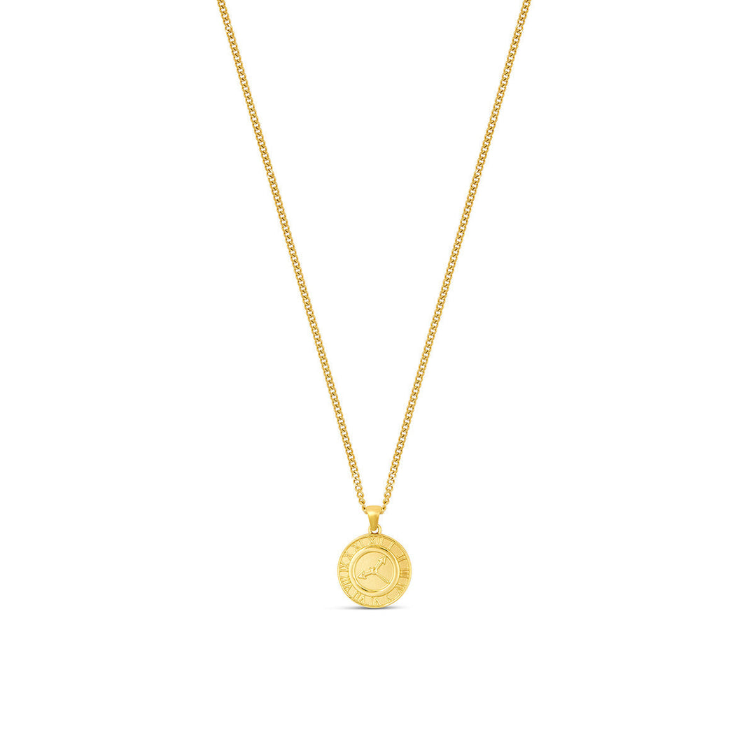 Clock Pendant Necklace - Gold