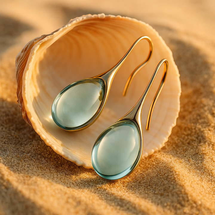Caelin | Élégante larme de la mer en verre raffiné