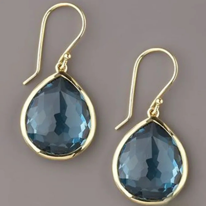 Gouttes de Cristal Bleu Rétro Élégantes