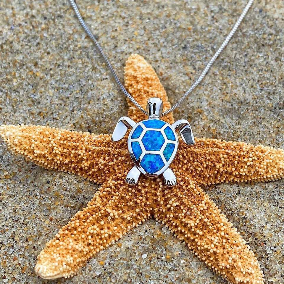 Ensemble de bijoux tortue de mer en opale