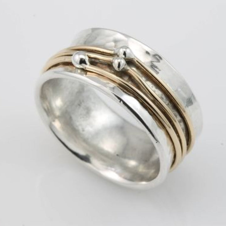 Bague en argent brillant Radiance avec revêtement en or vintage