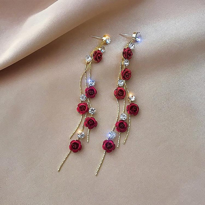 Bijoux d'élégance florale - Boucles d'oreilles roses stimulantes