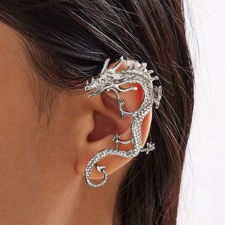 Boucles d'oreilles en aventurine et argent avec dragon – Bijoux élégant et unique