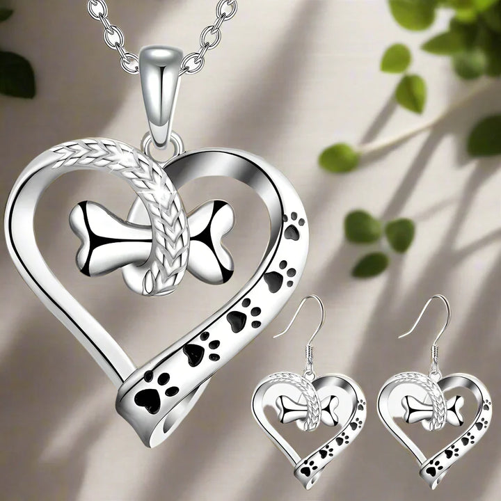 Ensemble de bijoux avec motif de patte d'animal en 2 pièces