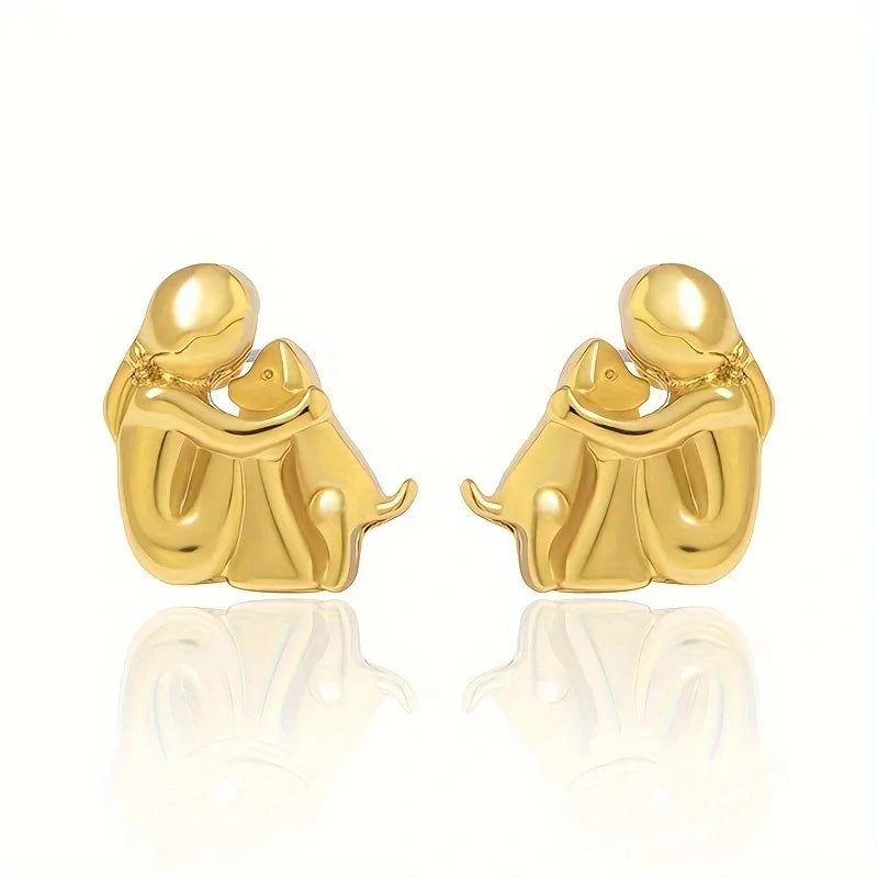 Zweifarbig silberne und goldene Hug-Ohrringe