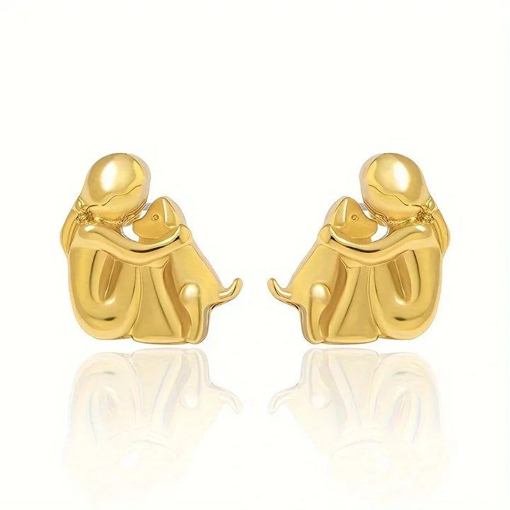 Zweifarbig silberne und goldene Hug-Ohrringe