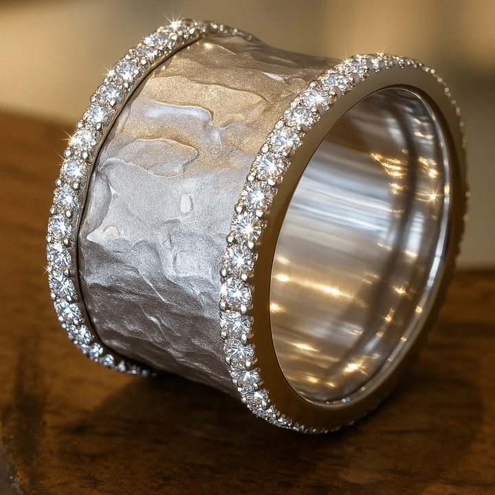 Bijoux Vintage en Zirconia Argentée - Anneau Élégant et Classique