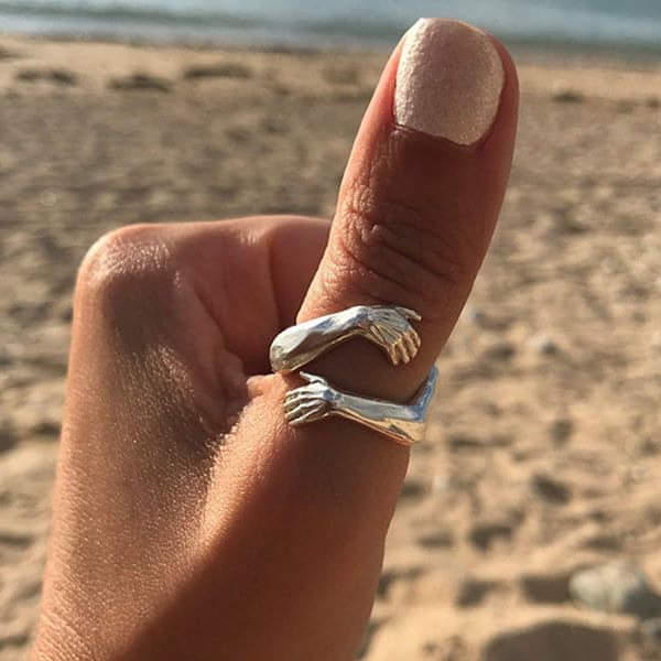 Anneau d'amour en argent réglable pour un ajustement parfait