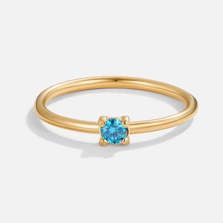 Bague en or élégante avec pierre de naissance personnalisée pour une touche unique