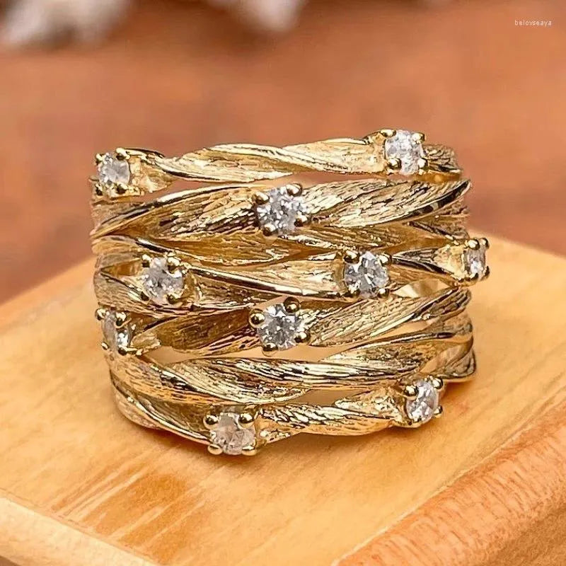 Bijoux Vintage Doré Bohème - Annulaire Élégant et Unique