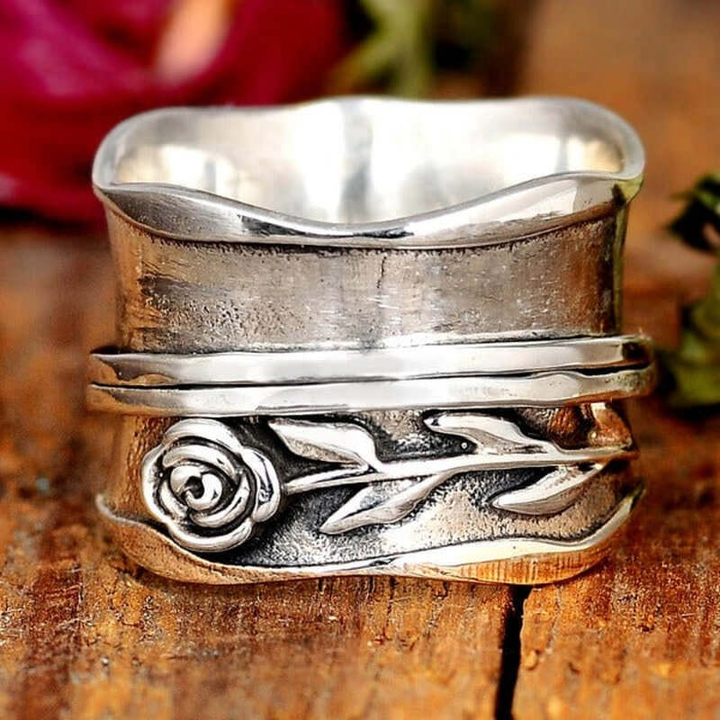 Bague Boho Rose Argentée Tendance - Accessoire Élégant et Unique