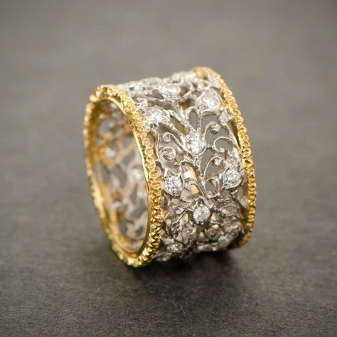 Mika - Anneau Élégant Ivy en Zirconium Vintage