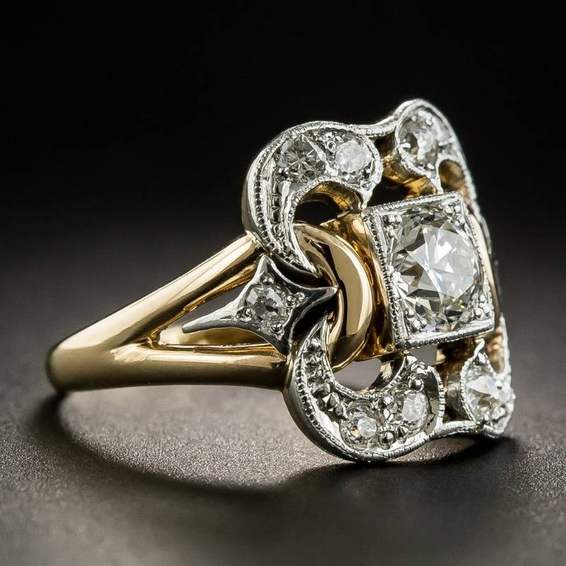 Bague Vintage Élégante en Zirconium Or – Style Intemporel et Sophistication Scintillante