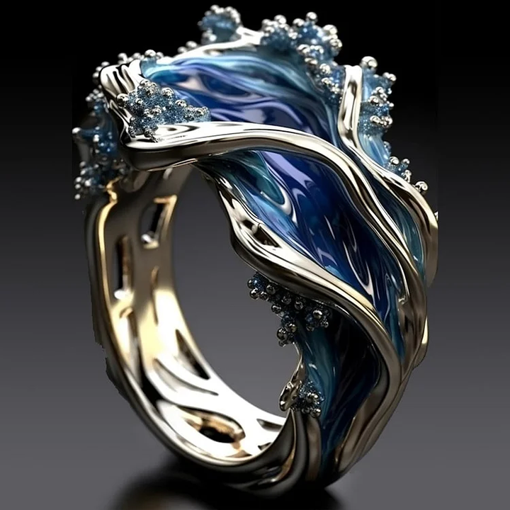 Bracelet Amie Vintage Vague Dorée Bague d'Océan - Bijoux Nautiques Uniques