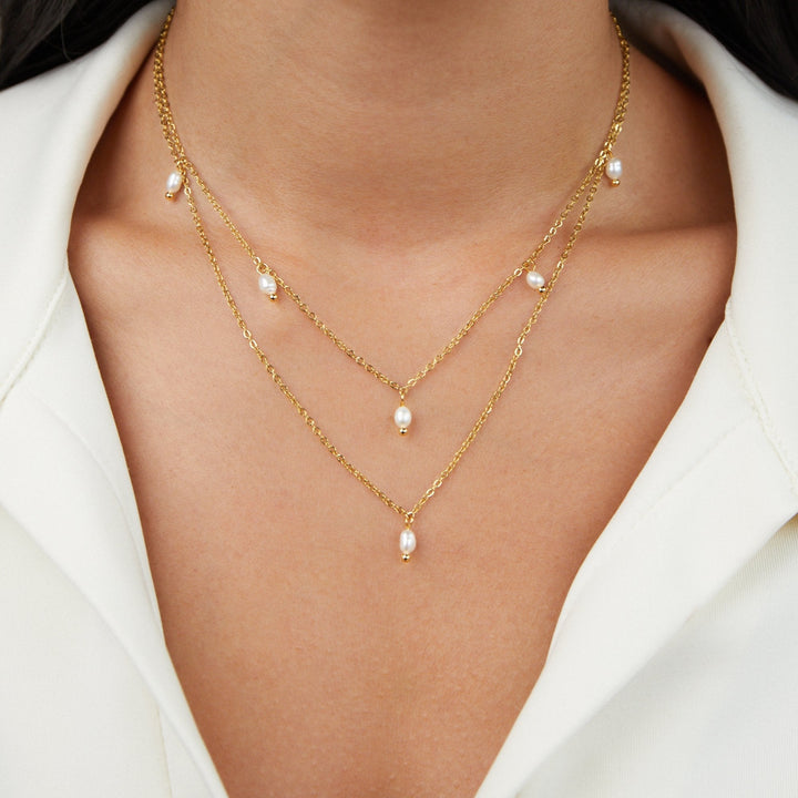 Collier à plusieurs couches avec gouttes en perles de Kay