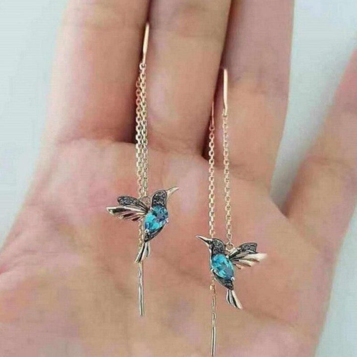 Ailes de Colibri - Boucles d'oreilles Élégantes avec émail et cristaux