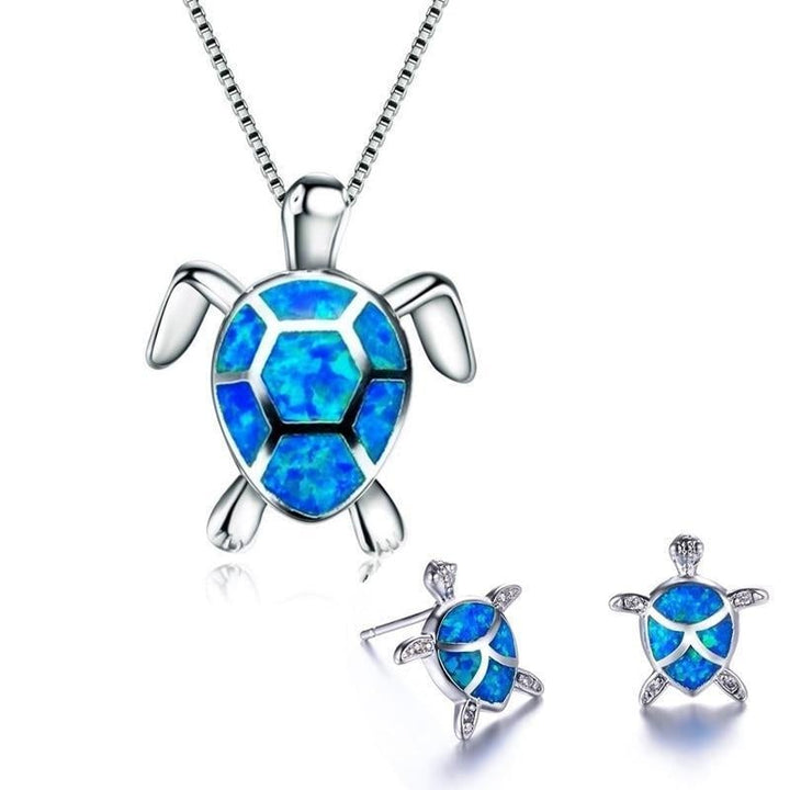 Ensemble de bijoux tortue de mer en opale