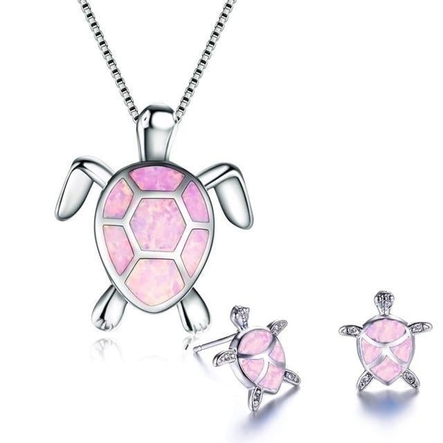 Ensemble de bijoux tortue de mer en opale