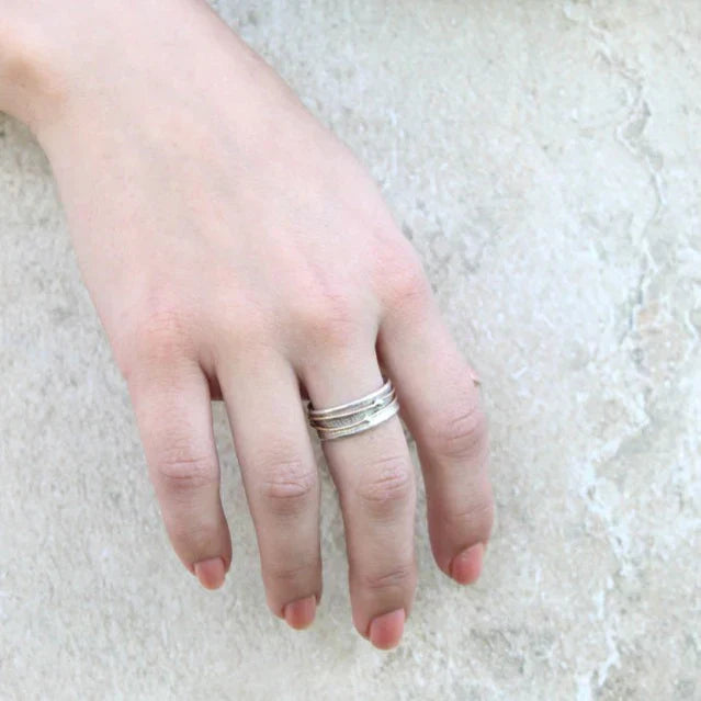Bague en argent brillant Radiance avec revêtement en or vintage