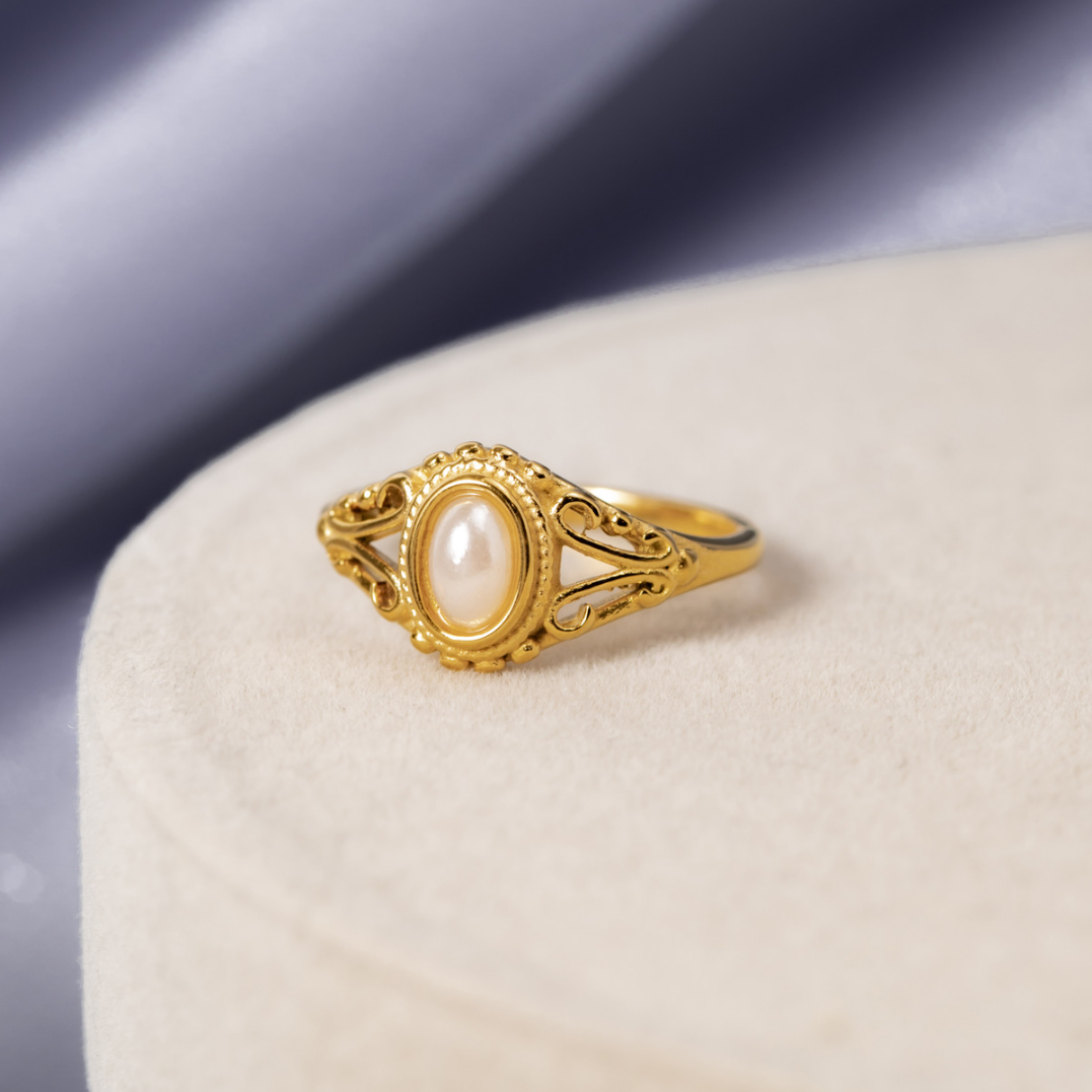 Bague Vintage Élégante avec Perles